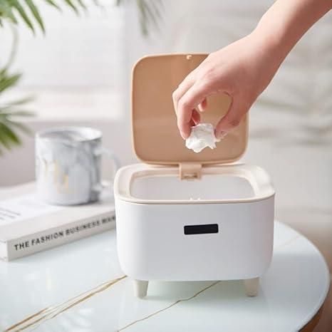 Classy Desktop Push Button Trash Bin